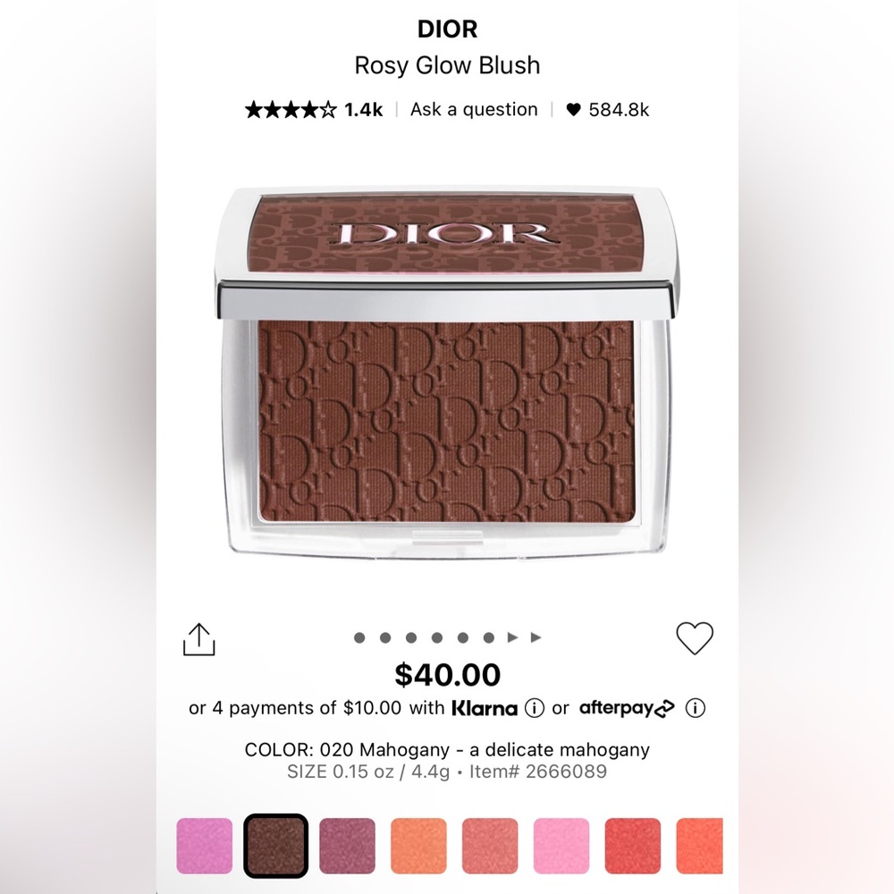 ✨020 Mahogany✨Dior New In Box Rosy Glow Color-Reviving Powder Blush